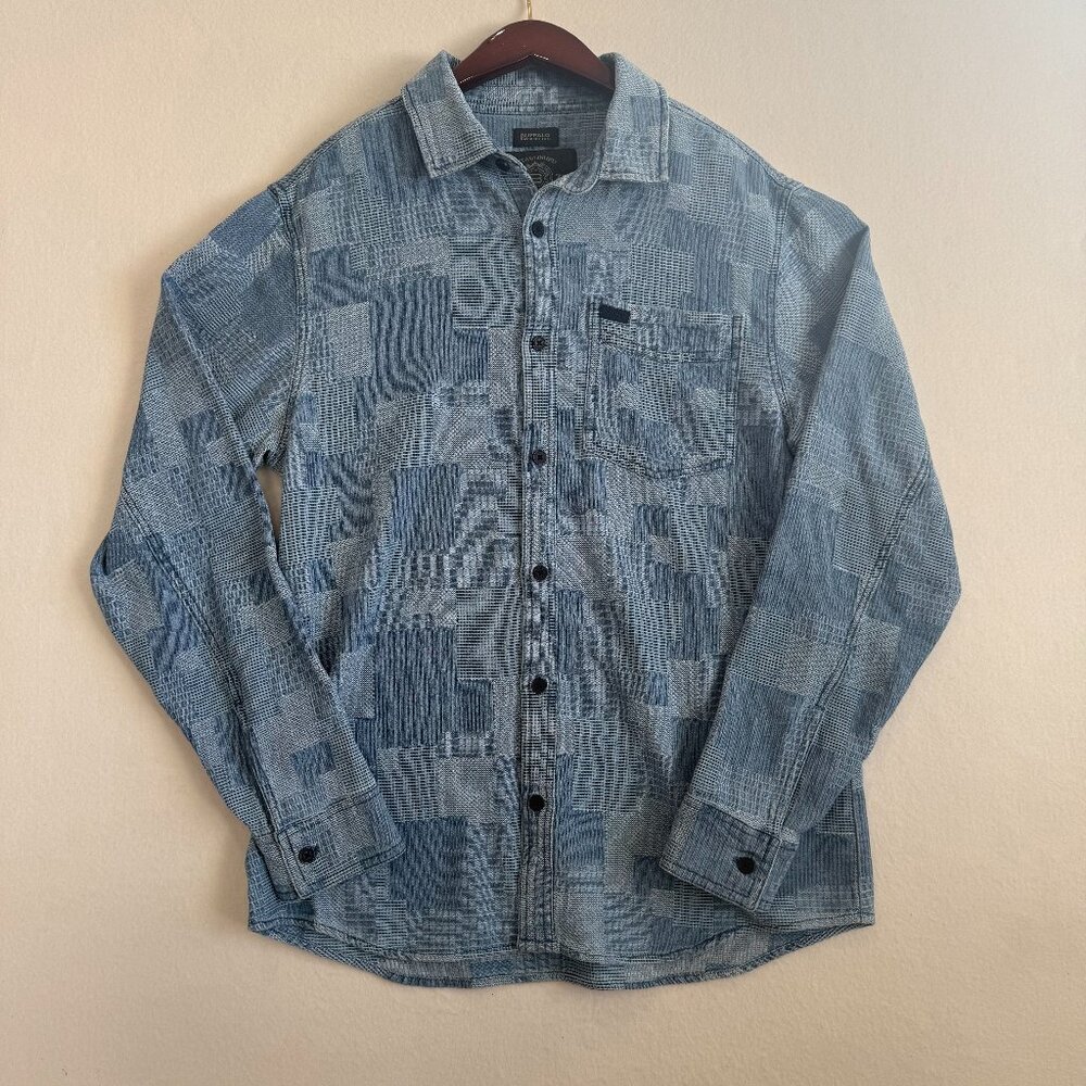 Buffalo David Bitton Shirt Men's Size S Button Up Blue Patchwork Button Down